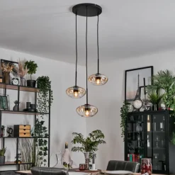 Mertola Suspension, Boule lumineuse Noir, 3 lumières
