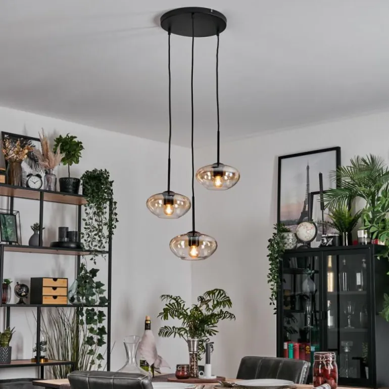 Mertola Suspension, Boule lumineuse Noir, 3 lumières