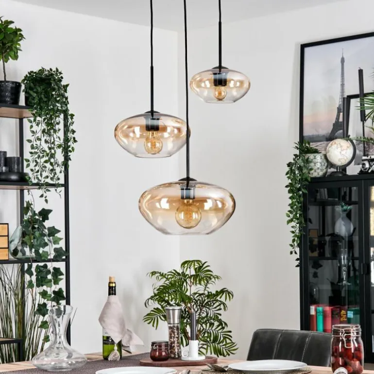 Mertola Suspension, Boule lumineuse Noir, 3 lumières