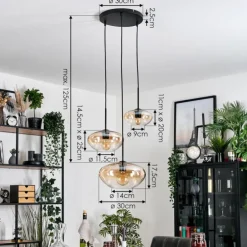 Mertola Suspension, Boule lumineuse Noir, 3 lumières