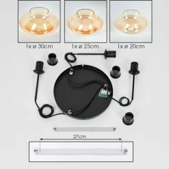 Mertola Suspension, Boule lumineuse Noir, 3 lumières