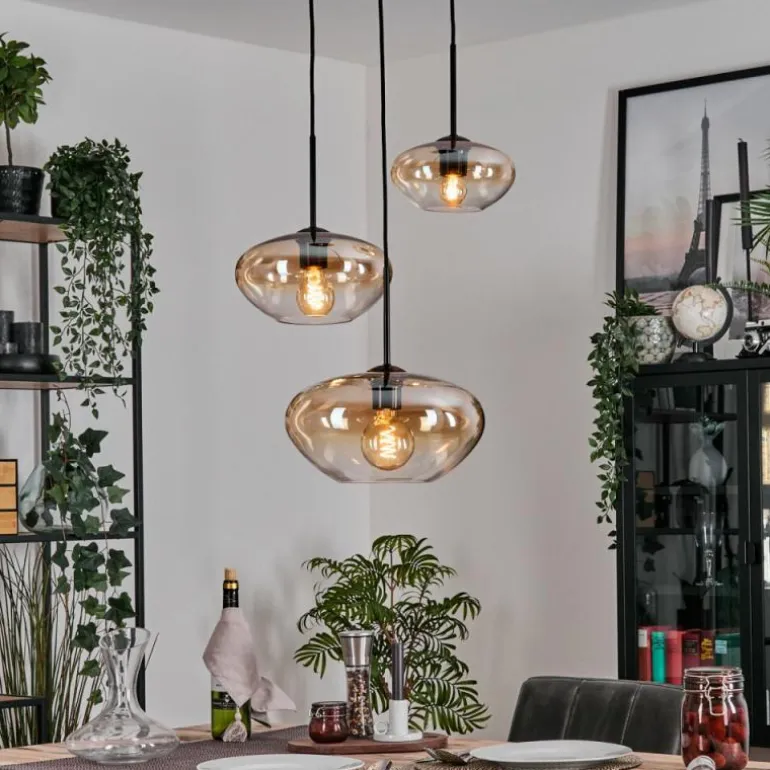 Mertola Suspension, Boule lumineuse Noir, 3 lumières