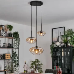 Mertola Suspension, Boule lumineuse Noir, 3 lumières