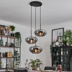 Mertola Suspension, Boule lumineuse Noir, 3 lumières