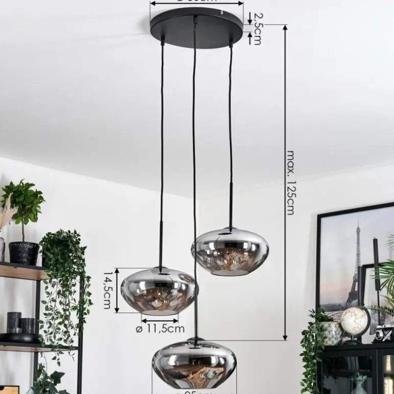 Mertola Suspension, Boule lumineuse Noir, 3 lumières