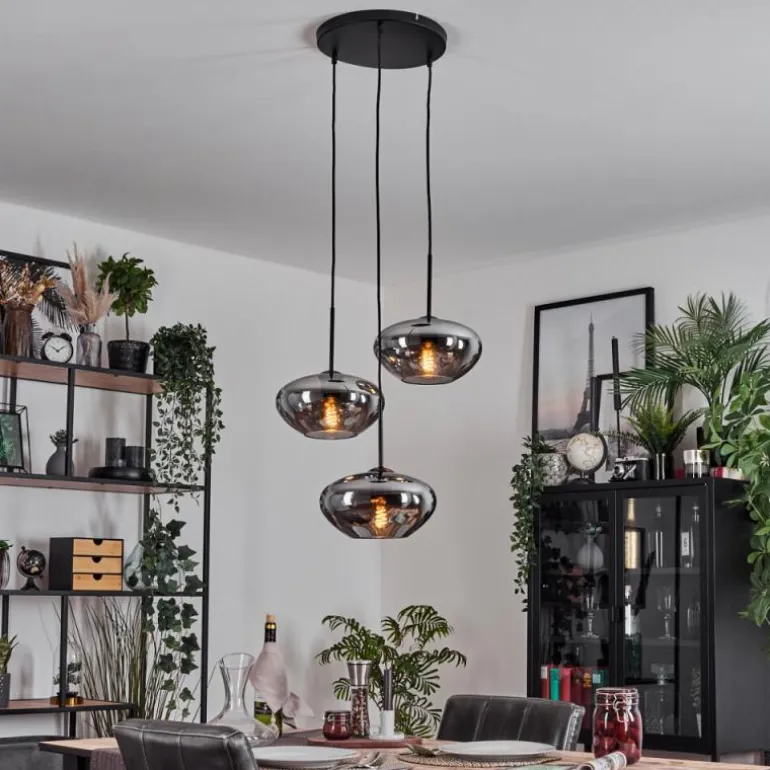 Mertola Suspension, Boule lumineuse Noir, 3 lumières