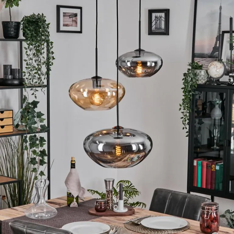 Mertola Suspension, Boule lumineuse Noir, 3 lumières