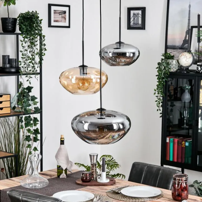 Mertola Suspension, Boule lumineuse Noir, 3 lumières