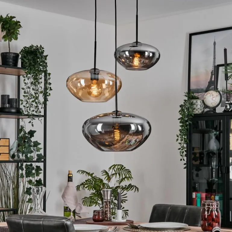 Mertola Suspension, Boule lumineuse Noir, 3 lumières