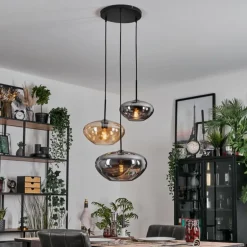 Mertola Suspension, Boule lumineuse Noir, 3 lumières