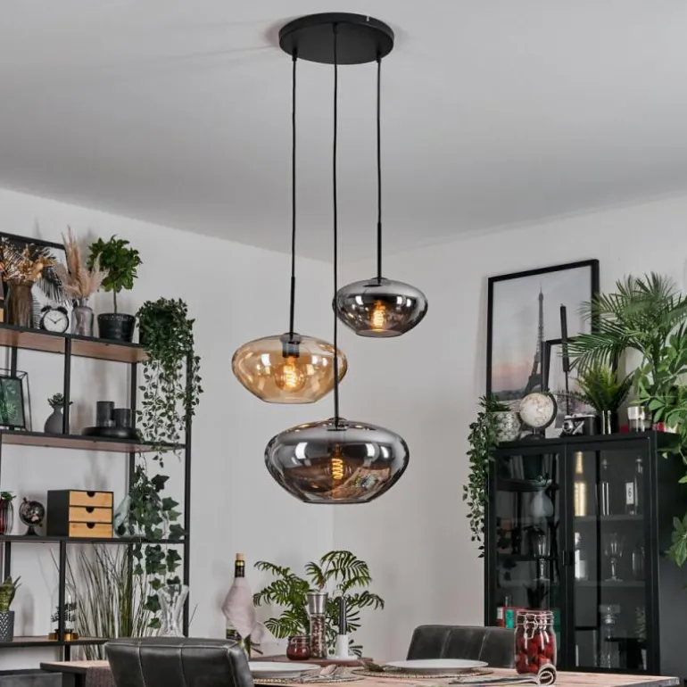 Mertola Suspension, Boule lumineuse Noir, 3 lumières