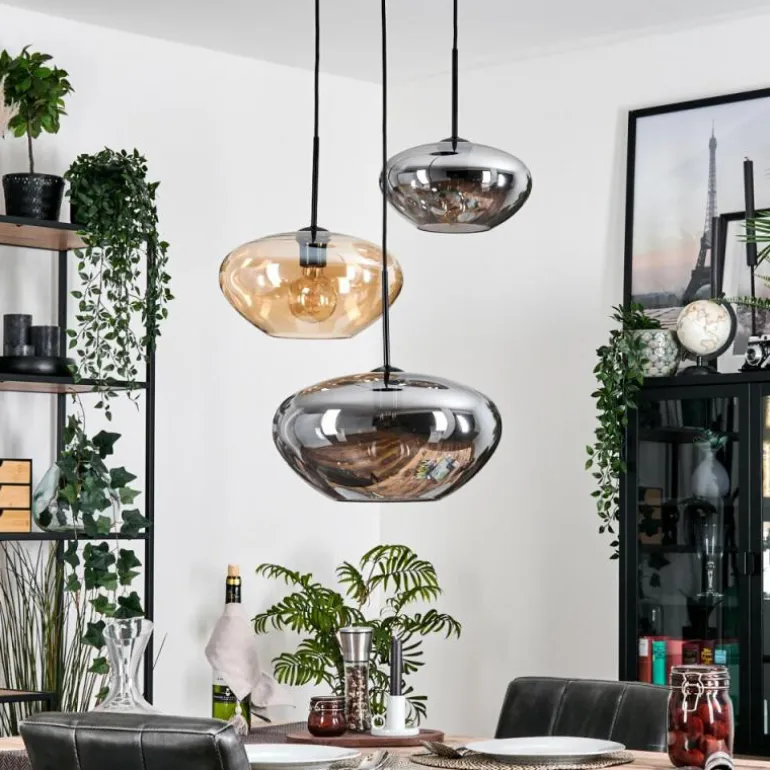 Mertola Suspension, Boule lumineuse Noir, 3 lumières