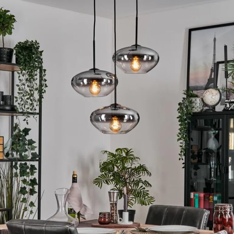Mertola Suspension, Boule lumineuse Noir, 3 lumières