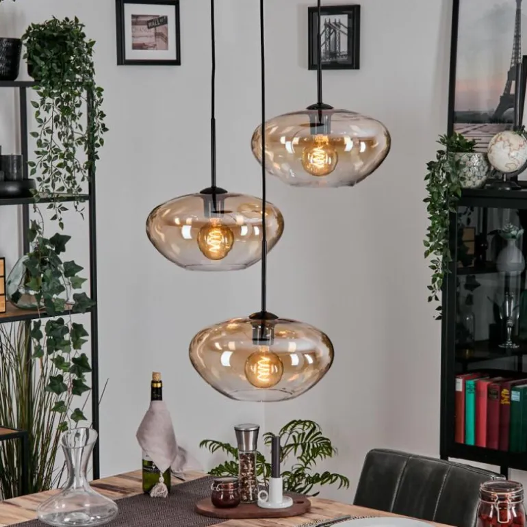 Mertola Suspension, Boule lumineuse Noir, 3 lumières