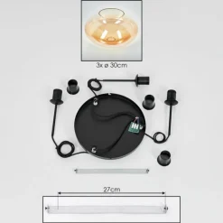 Mertola Suspension, Boule lumineuse Noir, 3 lumières