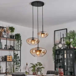 Mertola Suspension, Boule lumineuse Noir, 3 lumières