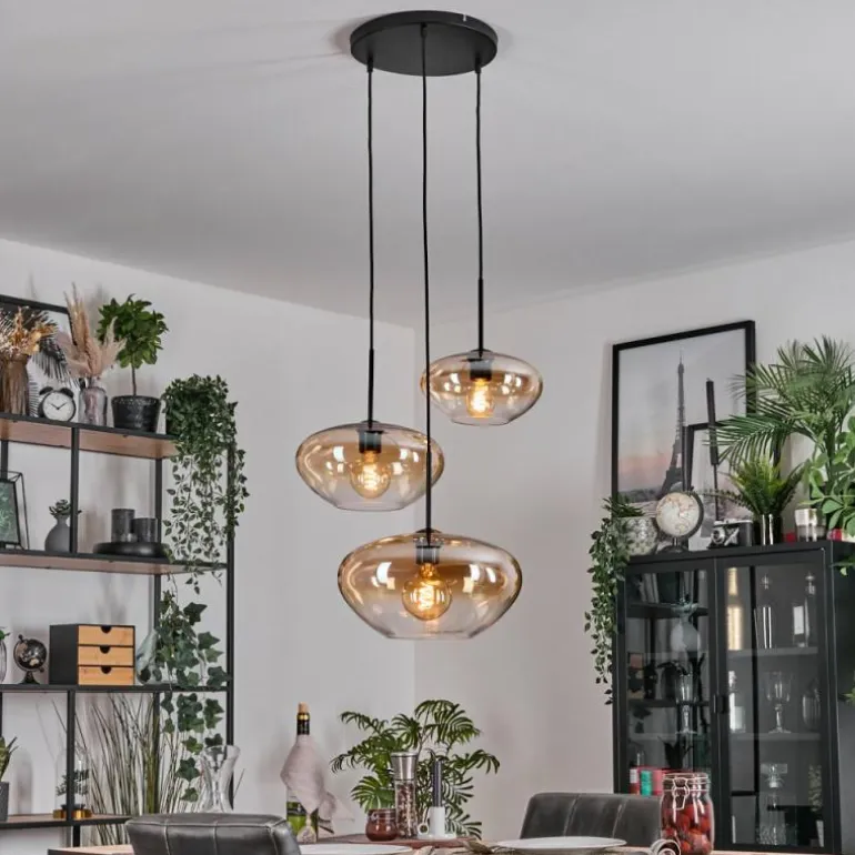 Mertola Suspension, Boule lumineuse Noir, 3 lumières