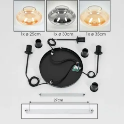 Mertola Suspension, Boule lumineuse Noir, 3 lumières