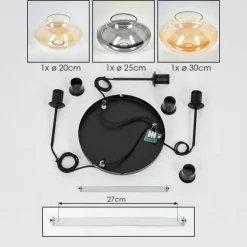 Mertola Suspension, Boule lumineuse Noir, 3 lumières