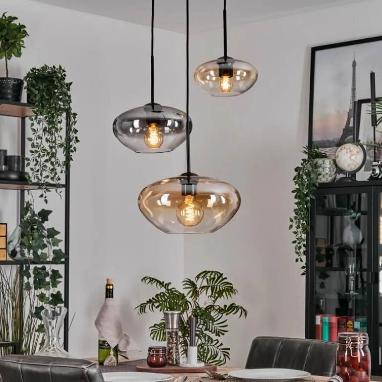 Mertola Suspension, Boule lumineuse Noir, 3 lumières