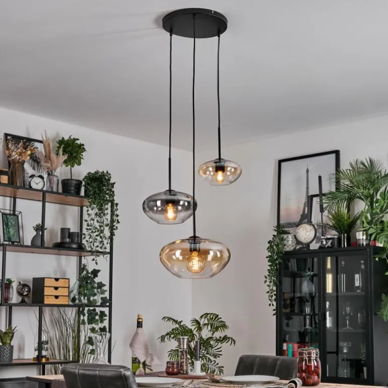 Mertola Suspension, Boule lumineuse Noir, 3 lumières