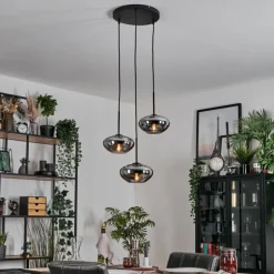 Mertola Suspension, Boule lumineuse Noir, 3 lumières