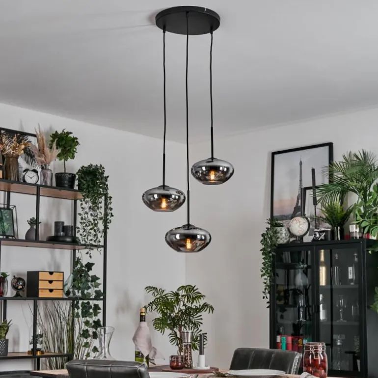 Mertola Suspension, Boule lumineuse Noir, 3 lumières