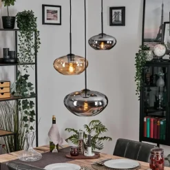 Mertola Suspension, Boule lumineuse Noir, 3 lumières