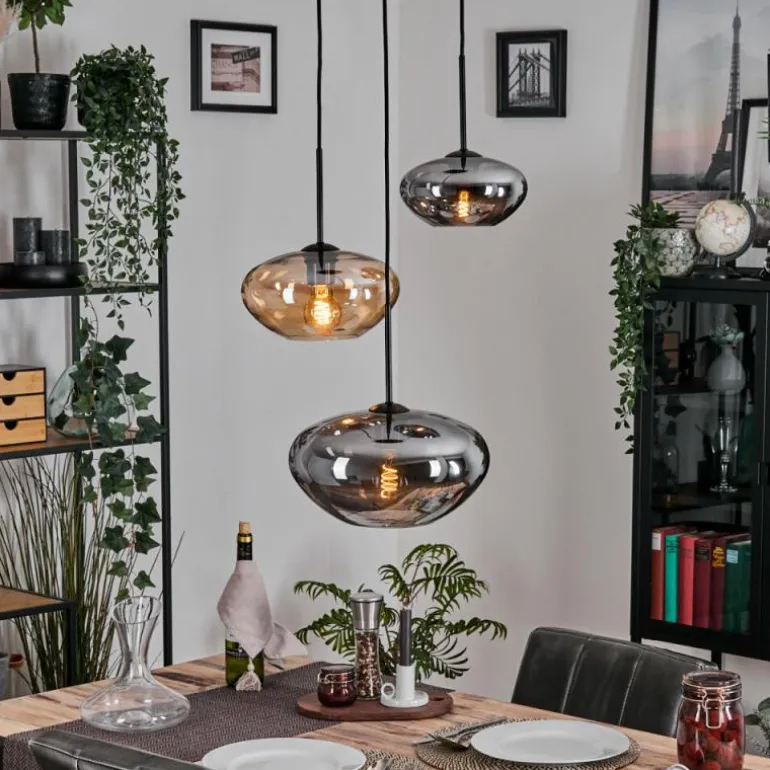 Mertola Suspension, Boule lumineuse Noir, 3 lumières