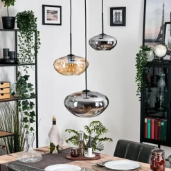 Mertola Suspension, Boule lumineuse Noir, 3 lumières