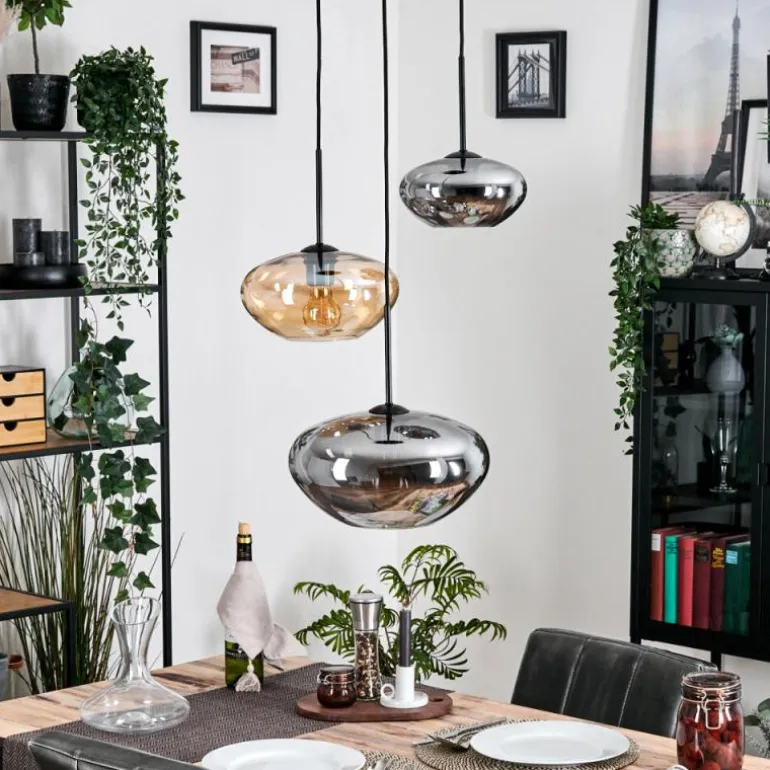 Mertola Suspension, Boule lumineuse Noir, 3 lumières