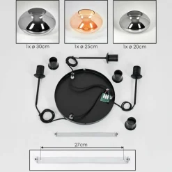 Mertola Suspension, Boule lumineuse Noir, 3 lumières