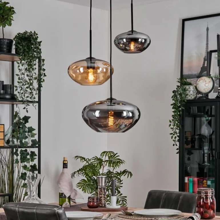 Mertola Suspension, Boule lumineuse Noir, 3 lumières