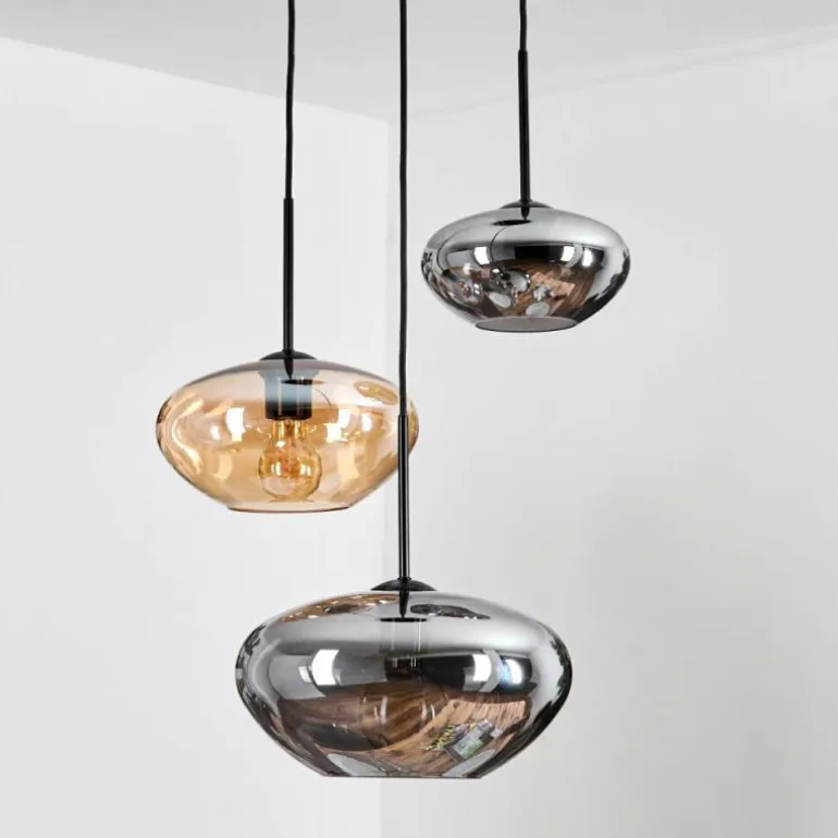 Mertola Suspension, Boule lumineuse Noir, 3 lumières