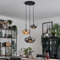 Mertola Suspension, Boule lumineuse Noir, 3 lumières