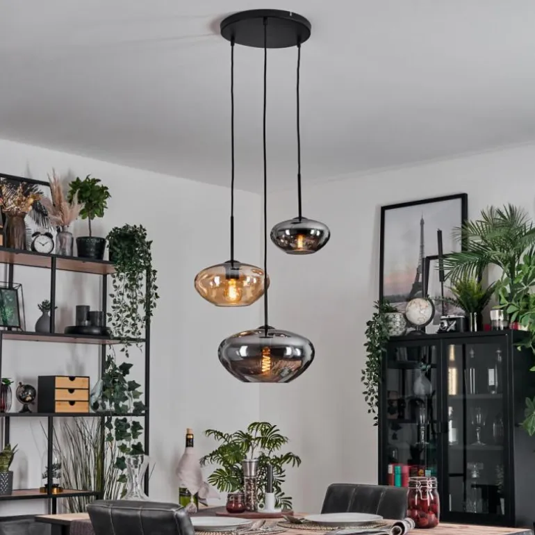 Mertola Suspension, Boule lumineuse Noir, 3 lumières