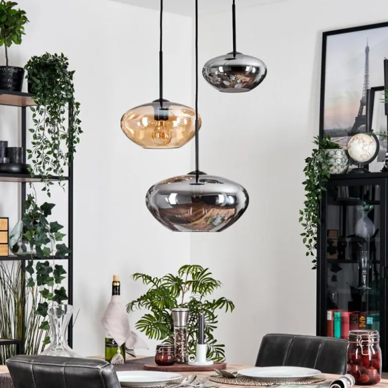 Mertola Suspension, Boule lumineuse Noir, 3 lumières