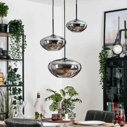 Mertola Suspension, Boule lumineuse Noir, 3 lumières