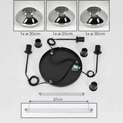 Mertola Suspension, Boule lumineuse Noir, 3 lumières
