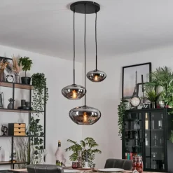 Mertola Suspension, Boule lumineuse Noir, 3 lumières