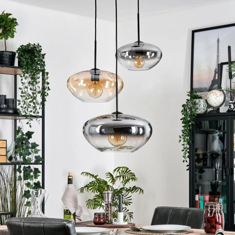 Mertola Suspension, Boule lumineuse Noir, 3 lumières