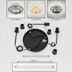Mertola Suspension, Boule lumineuse Noir, 3 lumières