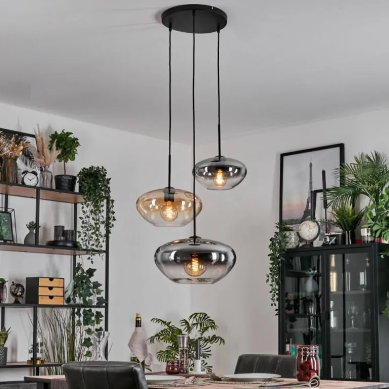 Mertola Suspension, Boule lumineuse Noir, 3 lumières