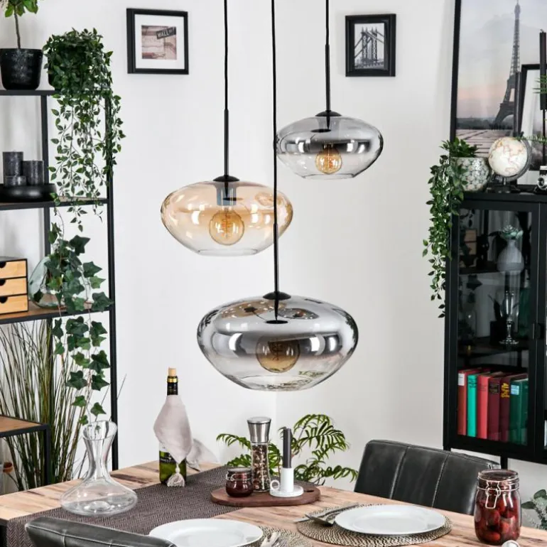 Mertola Suspension, Boule lumineuse Noir, 3 lumières