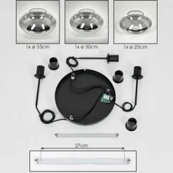 Mertola Suspension, Boule lumineuse Noir, 3 lumières