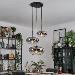 Mertola Suspension, Boule lumineuse Noir, 3 lumières