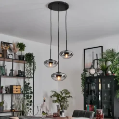 Mertola Suspension, Boule lumineuse Noir, 3 lumières