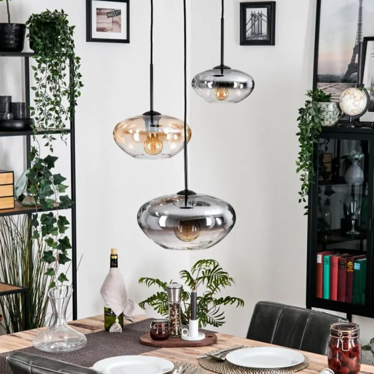 Mertola Suspension, Boule lumineuse Noir, 3 lumières