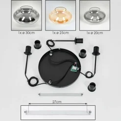 Mertola Suspension, Boule lumineuse Noir, 3 lumières