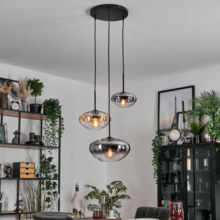 Mertola Suspension, Boule lumineuse Noir, 3 lumières